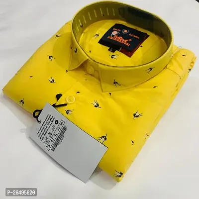 Trendy Yellow Polycotton Shirt For Men-thumb0