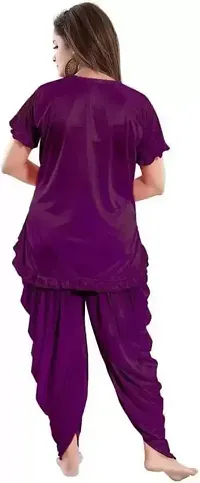 NYC Tashan Women Patiyala Night Wear Suit (Purple)-thumb1