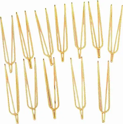 Women Multi Color Alloy Saree Pin (12 Pieces) gold