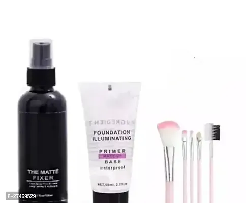 makeup fixer +makeup primer +makeup brush