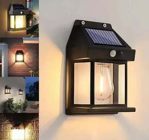 Solar Wall Lights Outdoor, Wireless Dusk to Dawn Porch Lights Fixture, Solar Wall Lantern with 3 Modes  Motion Sensor, Waterproof Exterior Lighting with Clear Panel for Entryway Front Door