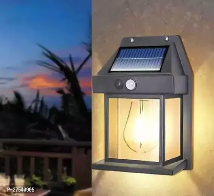 Solar Wall Lights Outdoor, Wireless Dusk to Dawn Porch Lights Fixture, Solar Wall Lantern with 3 Modes  Motion Sensor, Waterproof Exterior Lighting with Clear Panel for Entryway Front Door-thumb0