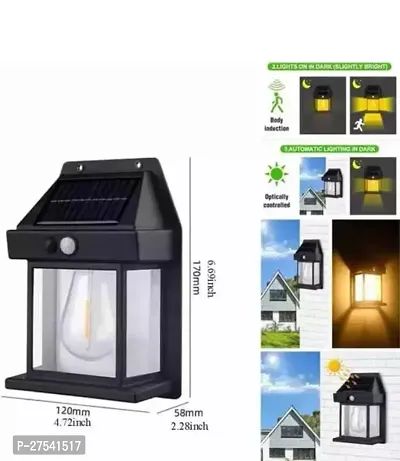 Solar Wall Lights Outdoor, Wireless Dusk to Dawn Porch Lights Fixture, Solar Wall Lantern with 3 Modes  Motion Sensor, Waterproof Exterior Lighting with Clear Panel for Entryway Front Door-thumb2