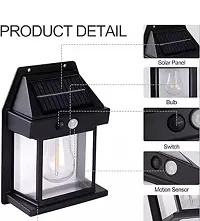 Solar Wall Lights Outdoor, Wireless Dusk to Dawn Porch Lights Fixture, Solar Wall Lantern with 3 Modes  Motion Sensor, Waterproof Exterior Lighting with Clear Panel for Entryway Front Door-thumb1