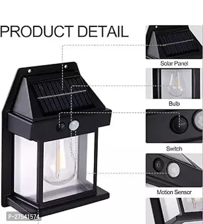 Solar Wall Lights Outdoor, Wireless Dusk to Dawn Porch Lights Fixture, Solar Wall Lantern with 3 Modes  Motion Sensor, Waterproof Exterior Lighting with Clear Panel for Entryway Front Door-thumb2