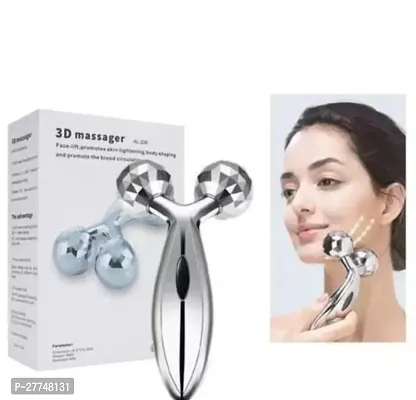 v-shape 3D Massager Roller  Face Full Body Shape for Skin Lifting Wrinkle Remover Facial Massage Relaxation Tool Silver-thumb0