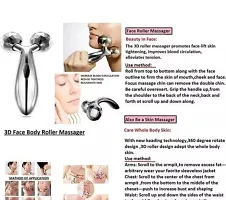 v-shape 3D Massager Roller  Face Full Body Shape for Skin Lifting Wrinkle Remover Facial Massage Relaxation Tool Silver-thumb1