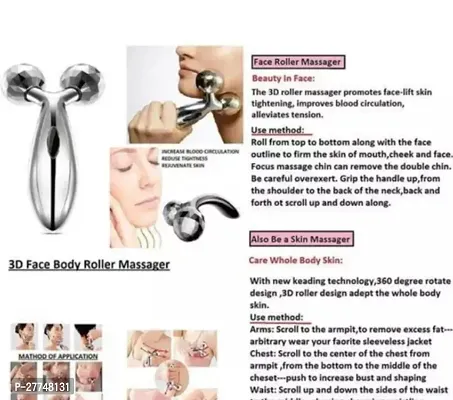 v-shape 3D Massager Roller  Face Full Body Shape for Skin Lifting Wrinkle Remover Facial Massage Relaxation Tool Silver-thumb2