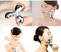 v-shape 3D Massager Roller  Face Full Body Shape for Skin Lifting Wrinkle Remover Facial Massage Relaxation Tool Silver-thumb2