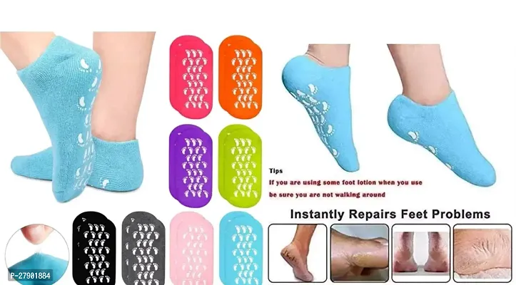 pack of 1 Half Heel Socks Anti Crack Silicon Gel Heel And Foot Moisturizing Socks for Foot Caare, Pain Relief And Heel Cracks Free Size For Men And Women