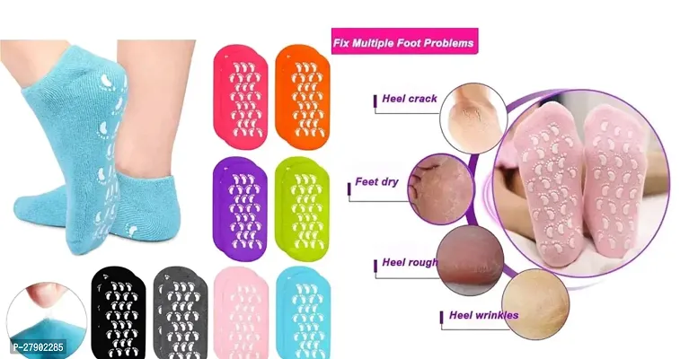 pack of 1 Half Heel Socks Anti Crack Silicon Gel Heel And Foot Moisturizing Socks for Foot Caare, Pain Relief And Heel Cracks Free Size For Men And Women