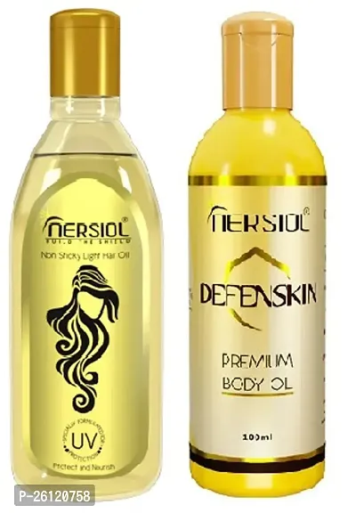 ASCENTIA - 100 ml. Nersiol UV Protective Light Hair Oil + 100 ml. Nersiol Defenskin Body Oil