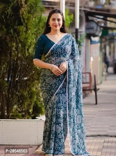 Sandhya Black Designer Printed Georgette Saree, 5.5m at Rs 720 in Hyderabad