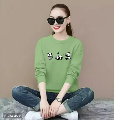 MAULIK ENTERPIRSE Women's Cottonblend Long Sleeves Top T-Shirt (Light Green) Size: Large-thumb3