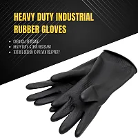 Cleaning Gloves Reusable Rubber Hand Gloves, Stretchable Gloves for Washing Cleaning Kitchen Garden (Multi Color, 2 Pair)-thumb2