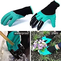 Cleaning Gloves Reusable Rubber Hand Gloves, Stretchable Gloves for Washing Cleaning Kitchen Garden (Multi Color, 2 Pair)-thumb1