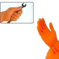 Anti Cutting Cut Resistant Hand Safety Gloves Cut-Proof, Rubber Grade Finishing for Women Kitchen Food Vegetables, Gardening Care, Industrial gloves (1 Grey, 1 orange gloves)-thumb2