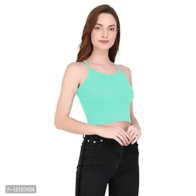 THE BLAZZE 1002 Women's Sleeveless Crop Tops Sexy Strappy Tees (Small(30-32), R - Mint)-thumb3