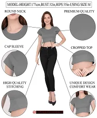 THE BLAZZE C1081 Sexy Women's Cotton Round Neck Cap Sleeve Tank Crop Tops Bustier Bra Vest Crop Top Bralette Readymade Saree Blouse for Women's-thumb3