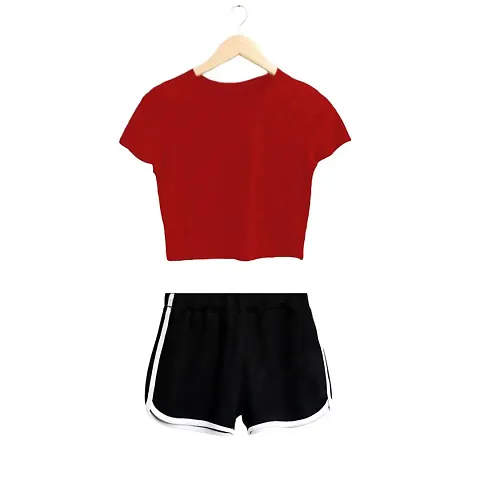 THE BLAZZE 1261 Women's Crop Top with Shorts