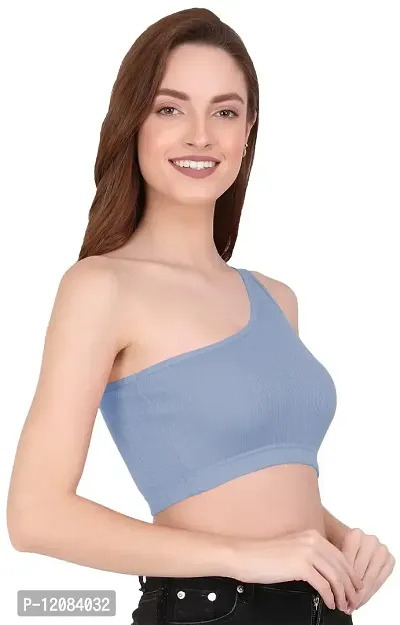 THE BLAZZE Women's Sleeveless Crop Tops Sexy Strappy Tees (L, Royal Blue)