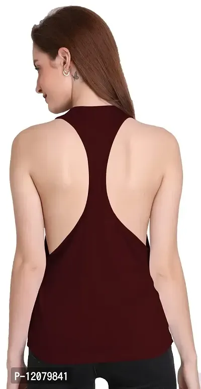 THE BLAZZE 1005 Women's Cotton Racerback Tank Top (X-Large(36?-38""), Maroon)-thumb0