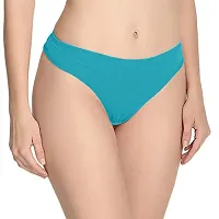 THE BLAZZE Women's Thong Low Rise Sexy Solid G-String Thong Bikini T-String Sexy Lingerie Panties Briefs (Large(36?/90cm - Chest), Red+Turquoises Blue)-thumb2