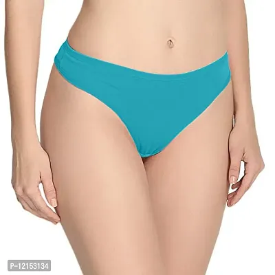 THE BLAZZE Women's Thong Low Rise Sexy Solid G-String Thong Bikini T-String Sexy Lingerie Panties Briefs (Large(36?/90cm - Chest), Red+Turquoises Blue)-thumb3