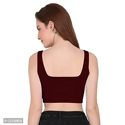 THE BLAZZE 1044 Women's Cotton Summer Basic Sexy Strappy Sleeveless Crop Top for Women (XS, Colour_4)-thumb2