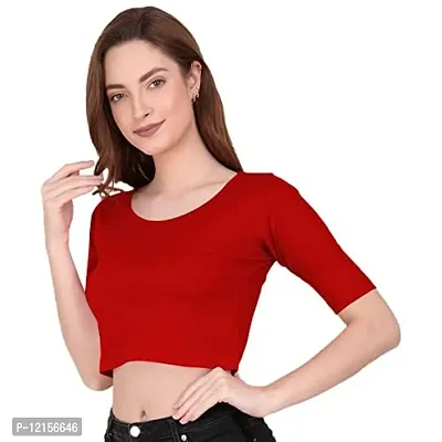 THE BLAZZE 1055 Crop Tops for Women (Large, Red)-thumb5