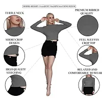 AD2CART A1756 Women's Basic Solid Turtle Neck Full Sleeves Stretchable Ribbed Crop Top for Women Stylish Western (X-Large, Color_02)-thumb4