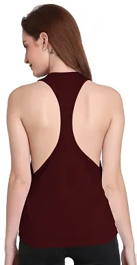 THE BLAZZE 1005 Women's Cotton Racerback Tank Top (X-Large(36?-38""), Maroon)-thumb2