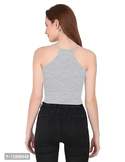 THE BLAZZE 1002 Women's Summer Basic Sexy Strappy Sleeveless Racerback Camisole Crop Top-thumb0