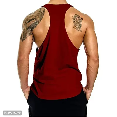 THE BLAZZE Men's Bodybuilding Gym Solid Color Tank Top Stringers-thumb3