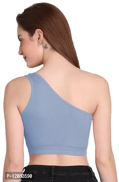 THE BLAZZE 1003 Women's Sleeveless Crop Tops Sexy Strappy Tees (XL, Royal Blue)-thumb3