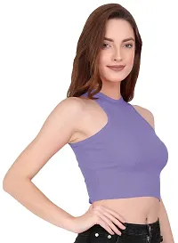 THE BLAZZE 1025 Women's Summer Basic Sexy Strappy Sleeveless Racerback Camisole Crop Top Top (X-Small, Color_02)-thumb2