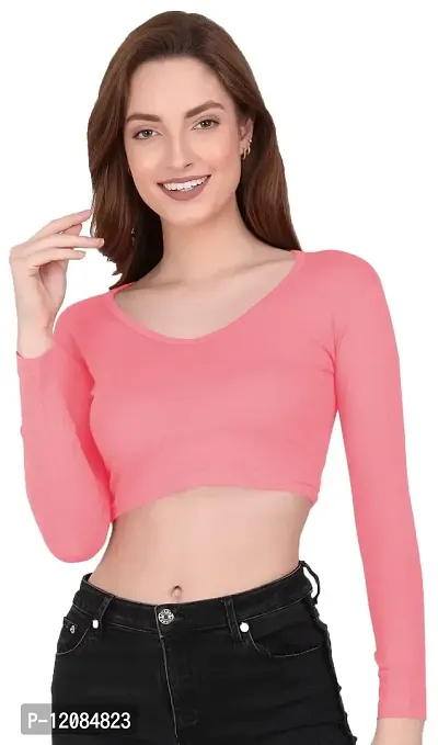 THE BLAZZE 1109 Women's V Neck Crop Top