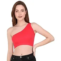 THE BLAZZE Women's Sleeveless Crop Tops Sexy Strappy Tees (XXL, Coral)-thumb3