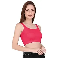 THE BLAZZE 1044 Sexy Women's Tank Crop Tops Bustier Bra Vest Crop Top Bralette Blouse Top for Womens (X-Small, Dark Pink)-thumb5