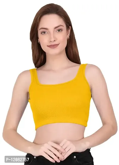 THE BLAZZE 1044 Crop Tops for Women (XX-Large, Yellow)-thumb0