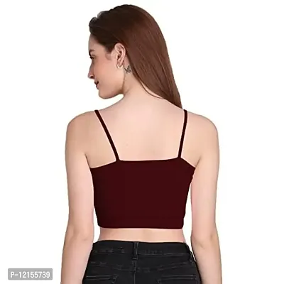 THE BLAZZE 1290 Crop Top for Women (Large, Maroon)-thumb3