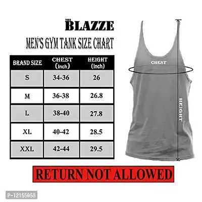 THE BLAZZE 0016 Men's Sleeveless T-Shirt Gym Tank Gym Tank Stringer Tank Tops Gym Vest Muscle Tee Gym Vest Vests Men Vest for Men T-Shirt for Men's (Large(38?-40""), G - Maroon)-thumb3