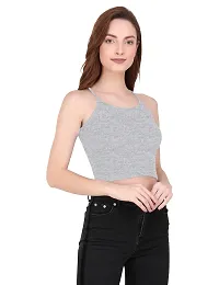 THE BLAZZE 1002 Women's Sleeveless Crop Tops Sexy Strappy Tees (Large(34?-36""), J - Grey)-thumb3