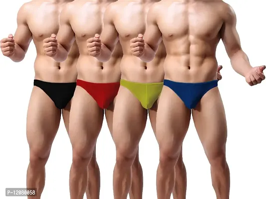 THE BLAZZE Men's Cotton Thongs (Pack of 4) (QW-100_Color May Vary_Large)-thumb0