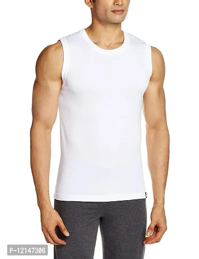 THE BLAZZE Men's Cotton Muscle Tee (S - 80cm - 36inch) White-thumb0