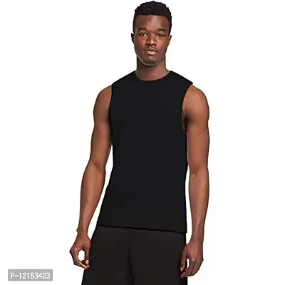 THE BLAZZE 0006 Men's Sleeveless T-Shirt Gym Tank Gym Tank Stringer Tank Tops Gym Vest Muscle Tee Gym Vest Vests Men Vest for Men T-Shirt for Men's (Small(34-36), Black)