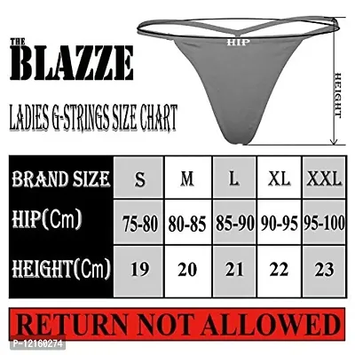 THE BLAZZE 1014 Women's Thong Low Rise Sexy Solid G-String Thong Bikini T-String Sexy Lingerie Panties Briefs (Pack of 2) (XL,Color_03)-thumb4