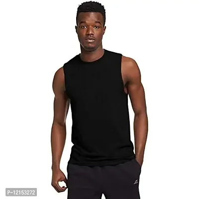 THE BLAZZE Men's Sleeveless T-Shirt (Small(36?/90cm - Chest), Black)