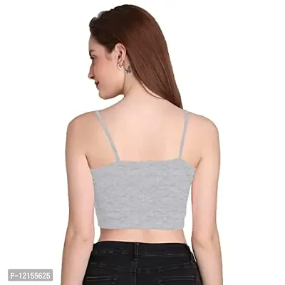 THE BLAZZE 1290 Crop Top for Women (Large, Grey)-thumb3