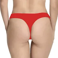 THE BLAZZE Women's Thong Low Rise Sexy Solid G-String Thong Bikini T-String Sexy Lingerie Panties Briefs (Large(36?/90cm - Chest), Red+Turquoises Blue)-thumb3